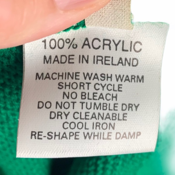 Blarney Castle Designs Men Green Knit Crewneck Ireland Spellout Sweater Sz XL - Picture 4 of 5